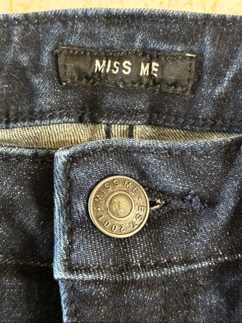 -Miss Me Skinny Ankle 9" High Rise Dark Wash Patchwork Star Love Y2K Jean W/26 - Picture 11 of 15